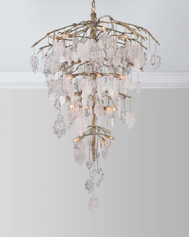 Glass Leaf 26-Light Chandelier